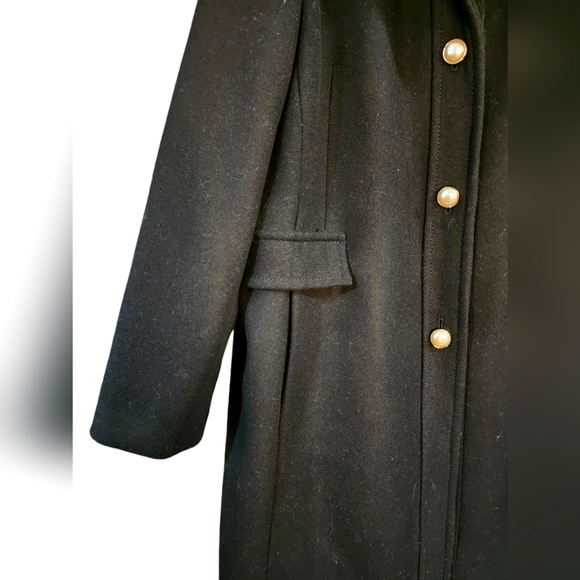 KATE SPADE Black Pleated Reefer A-Line Coat, Size XXL - Picture 4 of 10